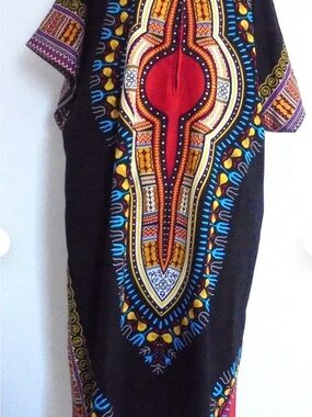 Black Dashiki Kaftan OS Kimino